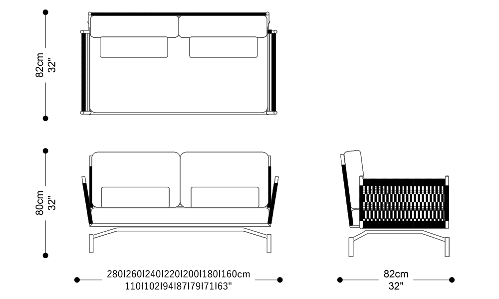 Image of the main dimensions of the product